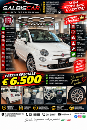 Fiat 500 III 2015 1.2 Lounge 69cv - Fiat