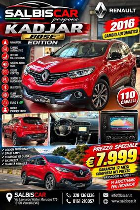 Renault Kadjar 1.5 dci energy Bose 110cv edc